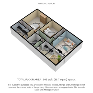 B2 1F- Two Bedroom / One Bath